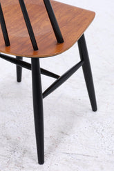 4er Set Teak Stühle "Fanett" von lmari Tapiovaara | Mid Century Finnish Design Holz Stuhl | Vintage Designer