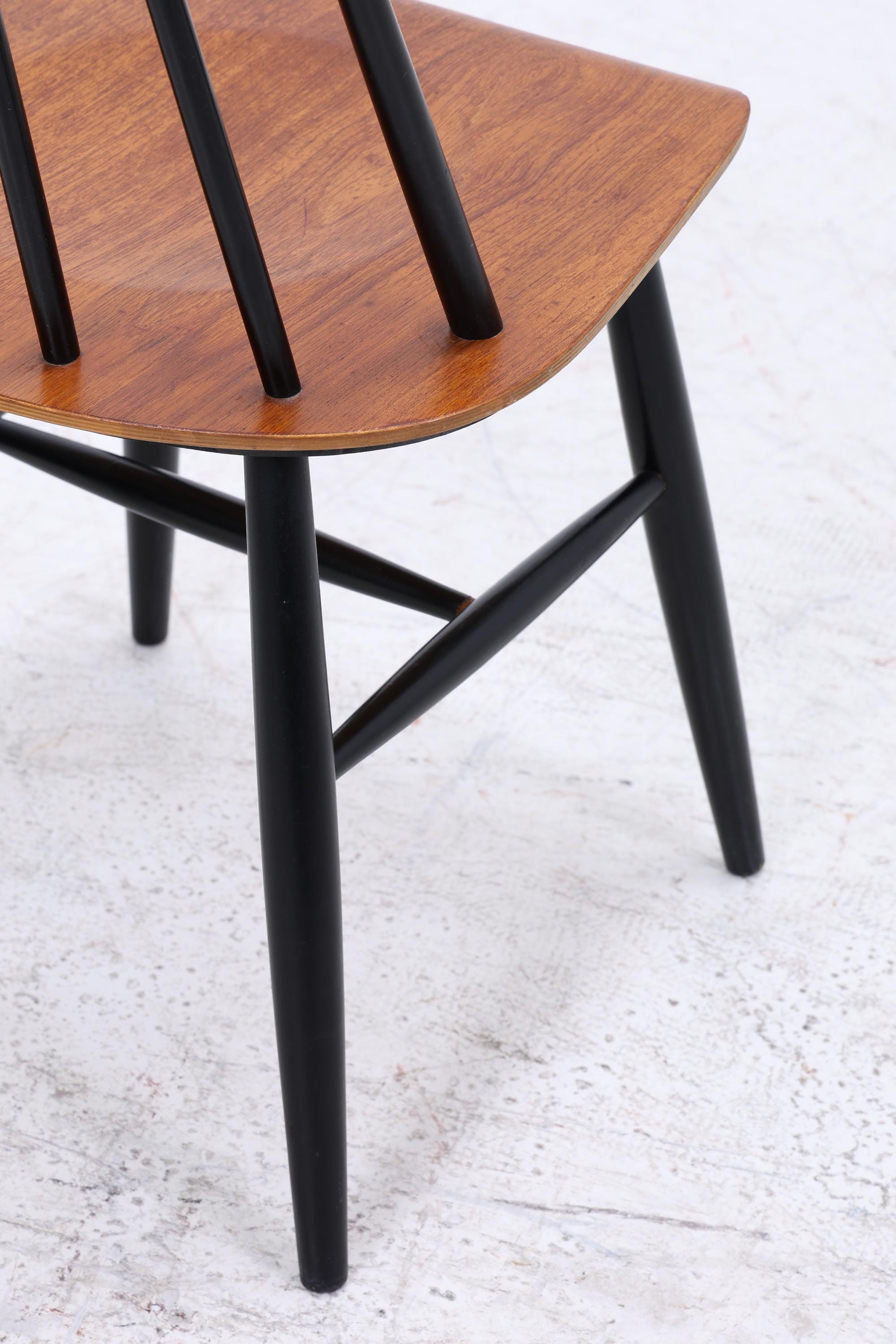 4er Set Teak Stühle "Fanett" von lmari Tapiovaara | Mid Century Finnish Design Holz Stuhl | Vintage Designer