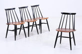 4er Set Teak Stühle "Fanett" von lmari Tapiovaara | Mid Century Finnish Design Holz Stuhl | Vintage Designer