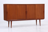 Vintage Teak Highboard von Omann Jun | Mid Century Sideboard Schubladen Schrank Holz Aufbewahrung