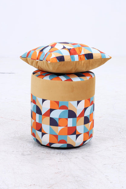 Fußhocker mit Kissen | Schlafzimmer Pouf | Gepolsterter Sitzhocker