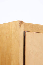 Vintage Kleiderschrank | Mid Century Wäscheschrank 2-türig | Kleiderstange & Fächer | ausziehbare Kleiderstange