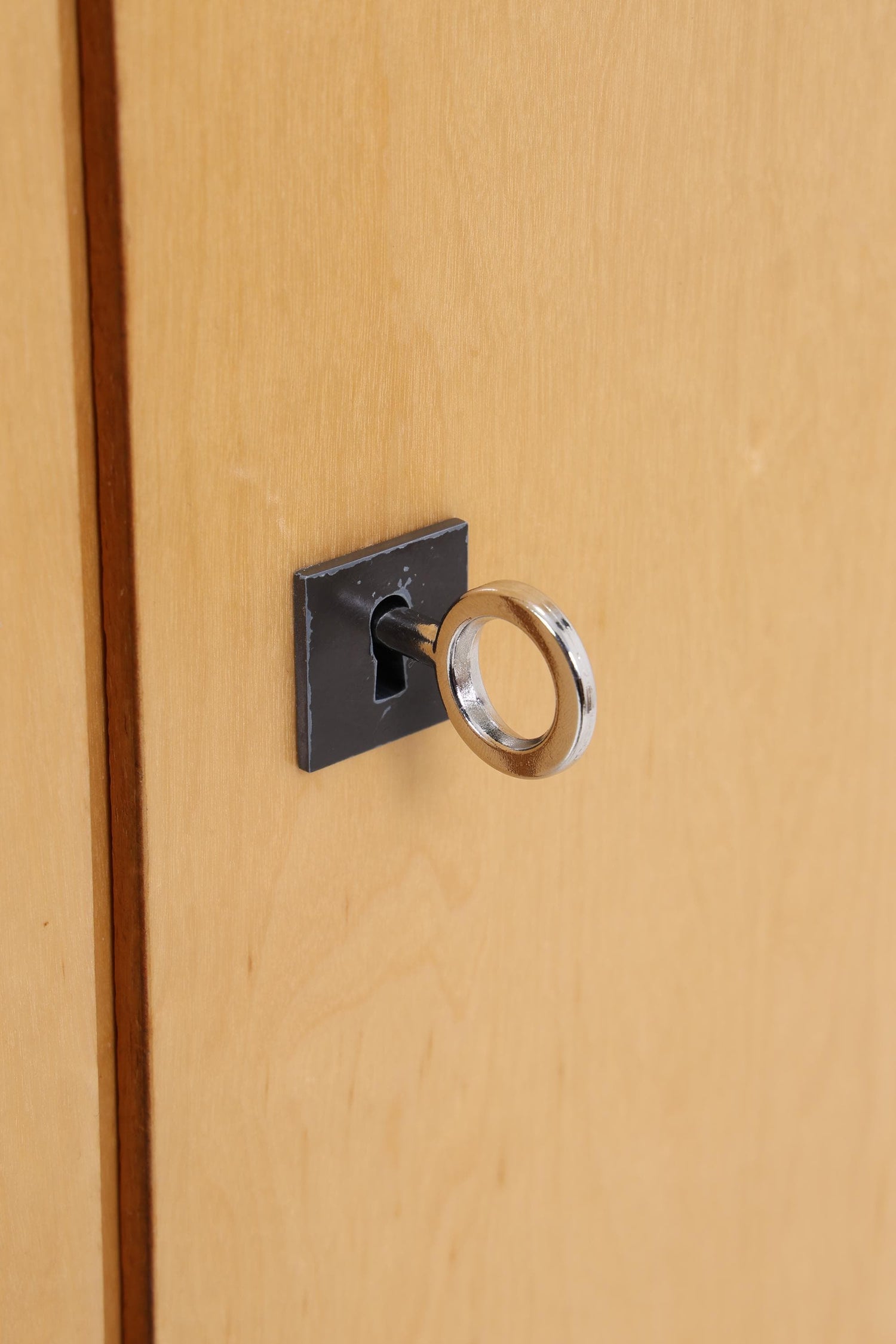 Vintage Kleiderschrank | Mid Century Wäscheschrank 2-türig | Kleiderstange &amp; Fächer | ausziehbare Kleiderstange