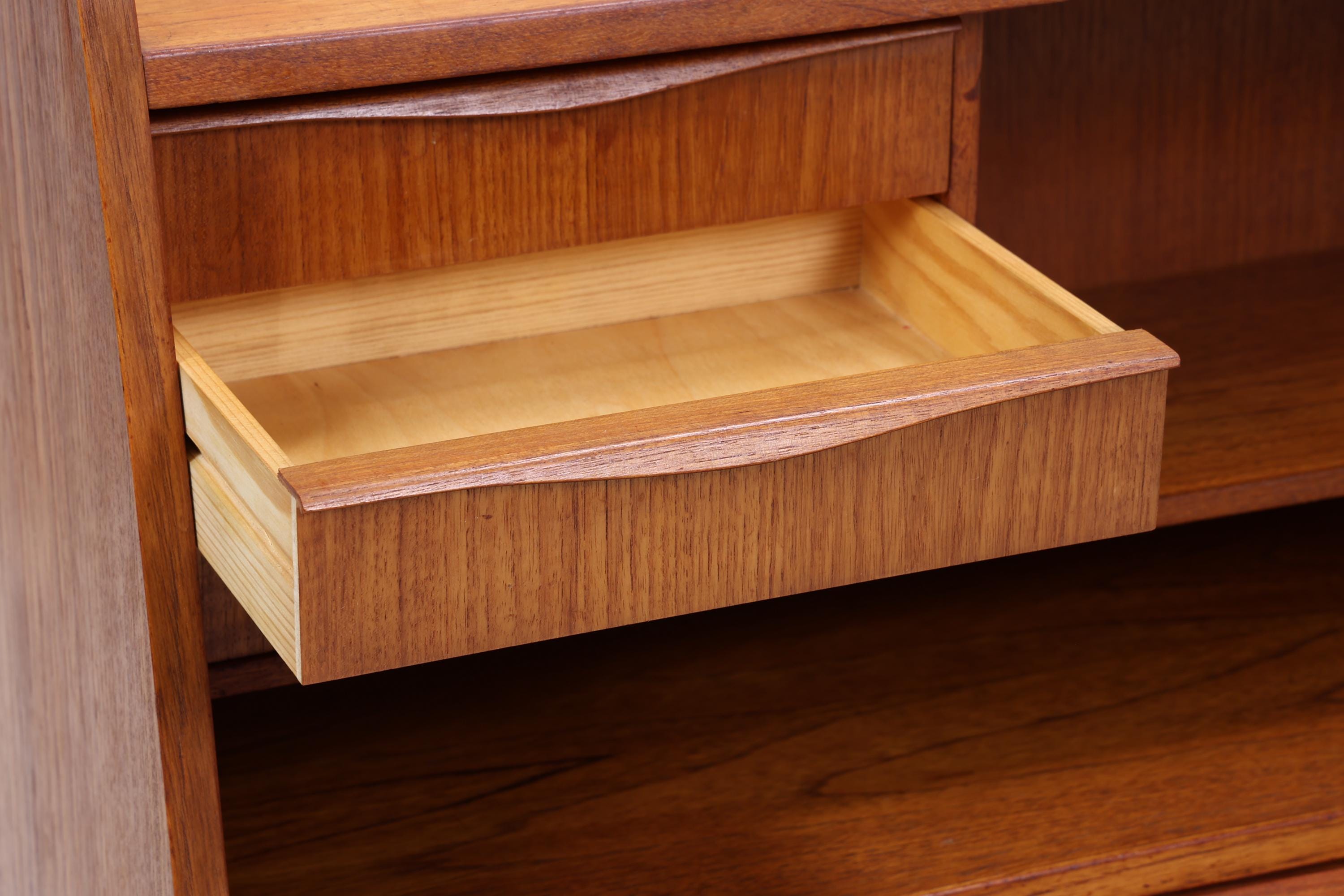 Vintage Teak Sekretär 60er Jahre | Mid Century Schrank Arbeitstisch Retro Holz Aufbewahrung