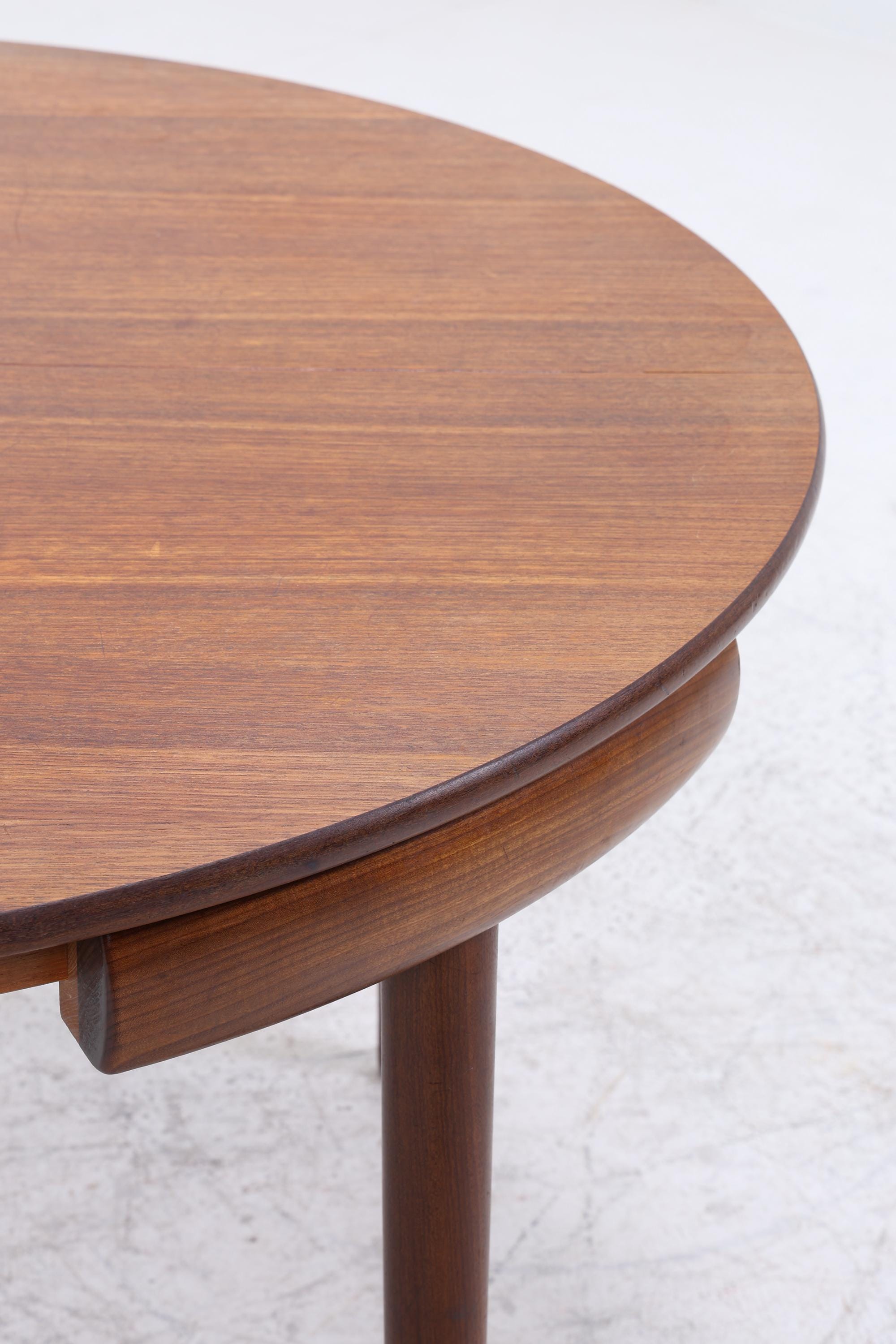 Hans Olsen für Frem Røjle – Vintage runder Ausziehtisch mit 4 Stühlen aus Teak | Danish Mid Century Dining Set