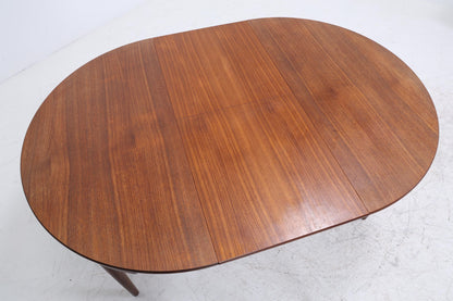 Hans Olsen für Frem Røjle – Vintage runder Ausziehtisch mit 4 Stühlen aus Teak | Danish Mid Century Dining Set