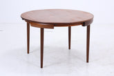Hans Olsen für Frem Røjle – Vintage runder Ausziehtisch mit 4 Stühlen aus Teak | Danish Mid Century Dining Set