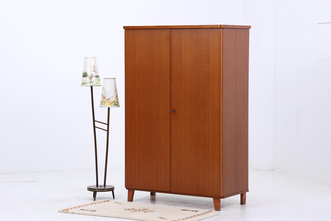 Vintage Teak Kleiderschrank | Danish Mid Century Schrank 60er Jahre | Minimalistischer Holzschrank