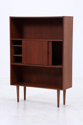 Vintage Teak Regal mit Schiebetüren | Mid Century Regal 60er Jahre | Bücherregal Holz