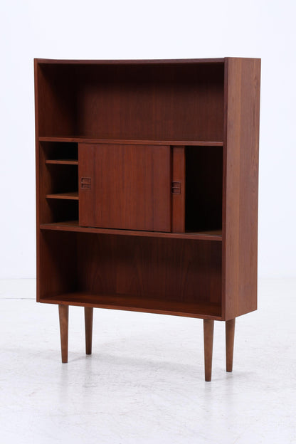 Vintage Teak Regal mit Schiebetüren | Mid Century Regal 60er Jahre | Bücherregal Holz