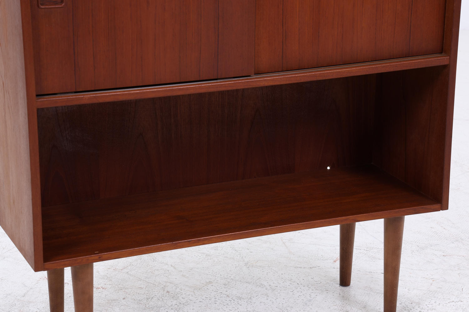 Vintage Teak Regal mit Schiebetüren | Mid Century Regal 60er Jahre | Bücherregal Holz