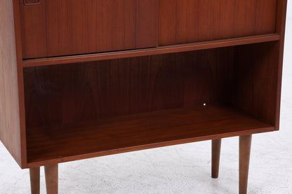 Vintage Teak Regal mit Schiebetüren | Mid Century Regal 60er Jahre | Bücherregal Holz