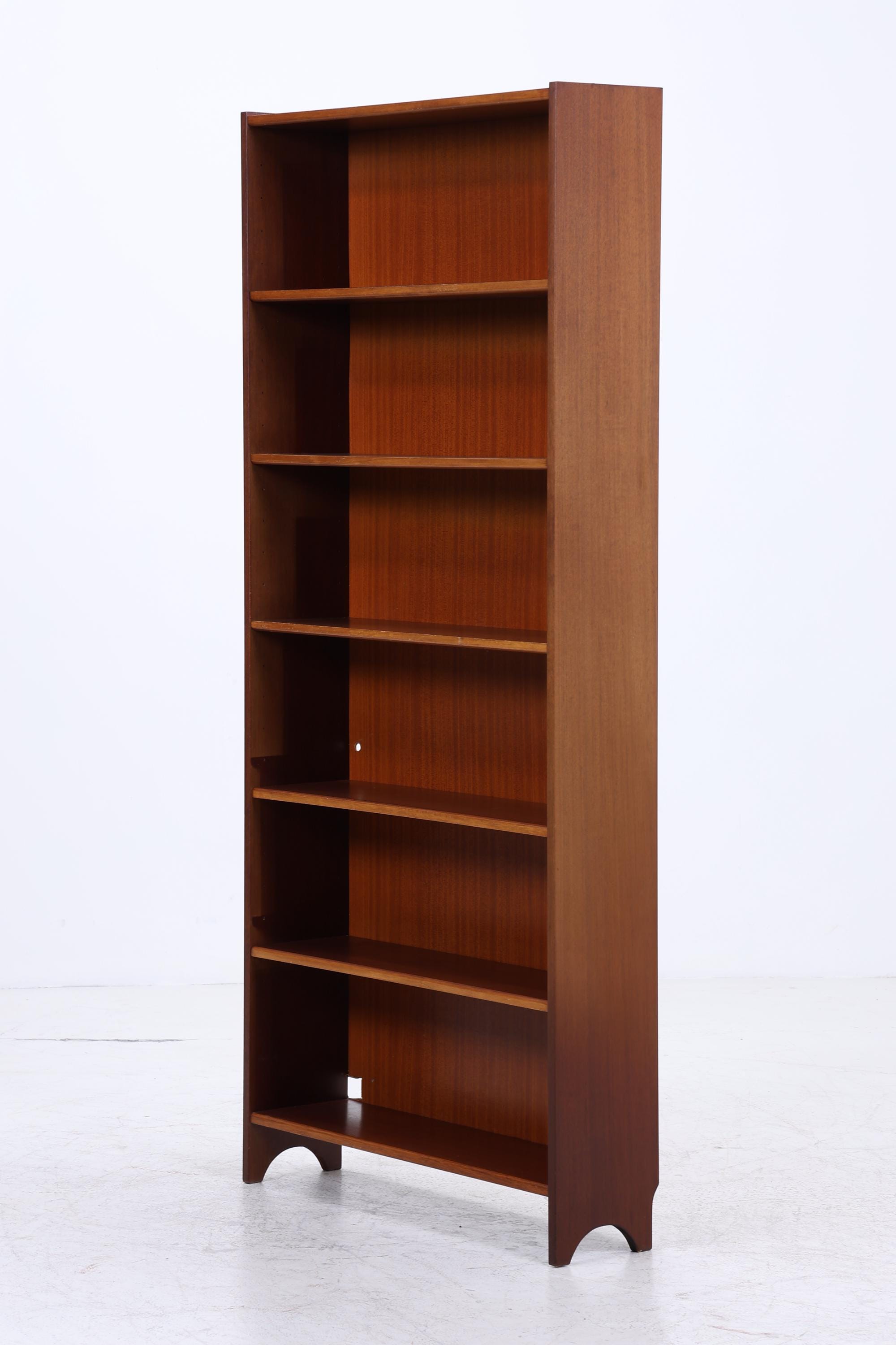Vintage Teak Bücherregal | Mid Century Regal 60er Jahre | Hohes Holz Standregal