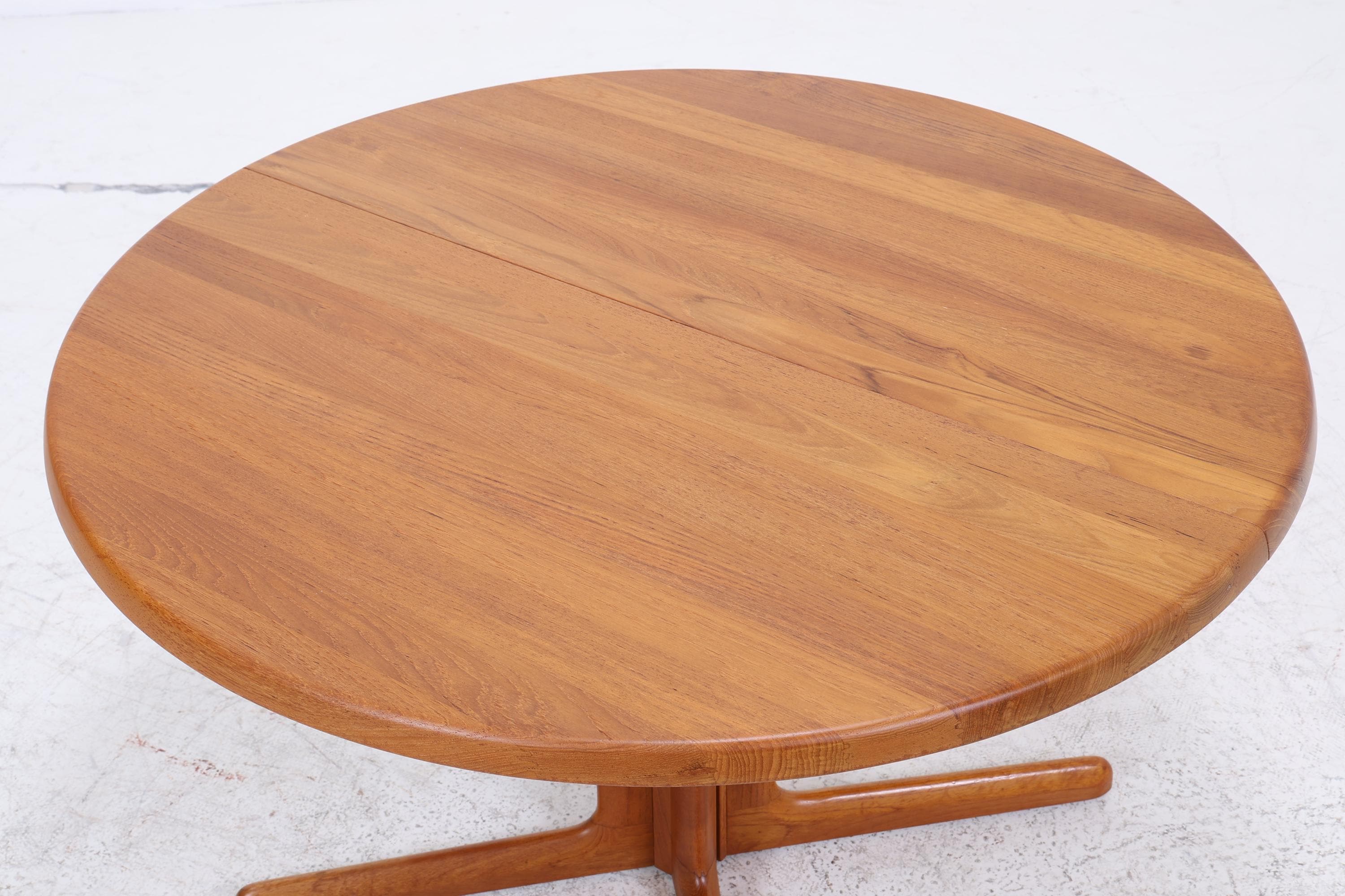 CJ Rosengaarden Vintage Esstisch | Mid Century Teak Tisch rund/oval ausziehbar mit 2 Einlegeplatten