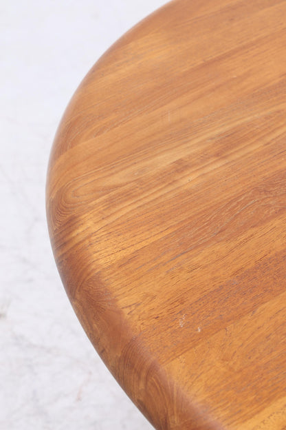 Vintage Teak Esstisch | Mid Century runder Holztisch Teak massiv 60er Jahre