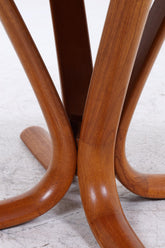 Vintage Teak Esstisch | Mid Century runder Holztisch Teak massiv 60er Jahre