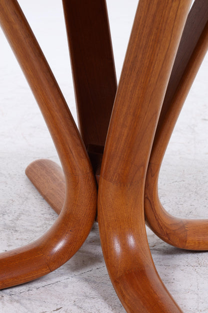 Vintage Teak Esstisch | Mid Century runder Holztisch Teak massiv 60er Jahre