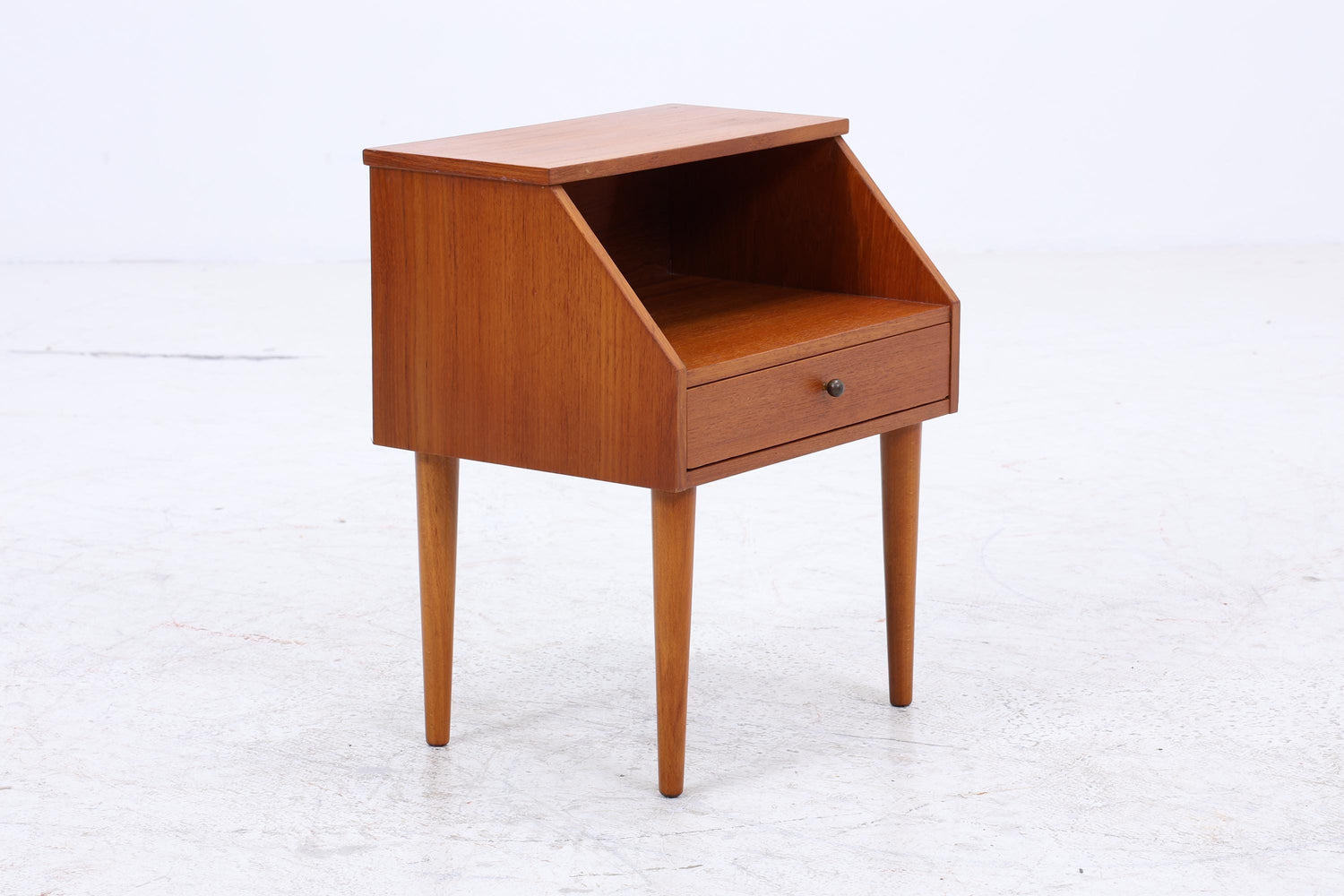 Vintage Teak Mini Kommode 60er Jahre | Danish Design Mid Century Holz Nachttisch mit Schubladen Aufbewahrung