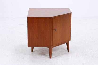 Teak Eckkommode | Vintage Mid Century | 1960er Design mit Tür und Regalboden