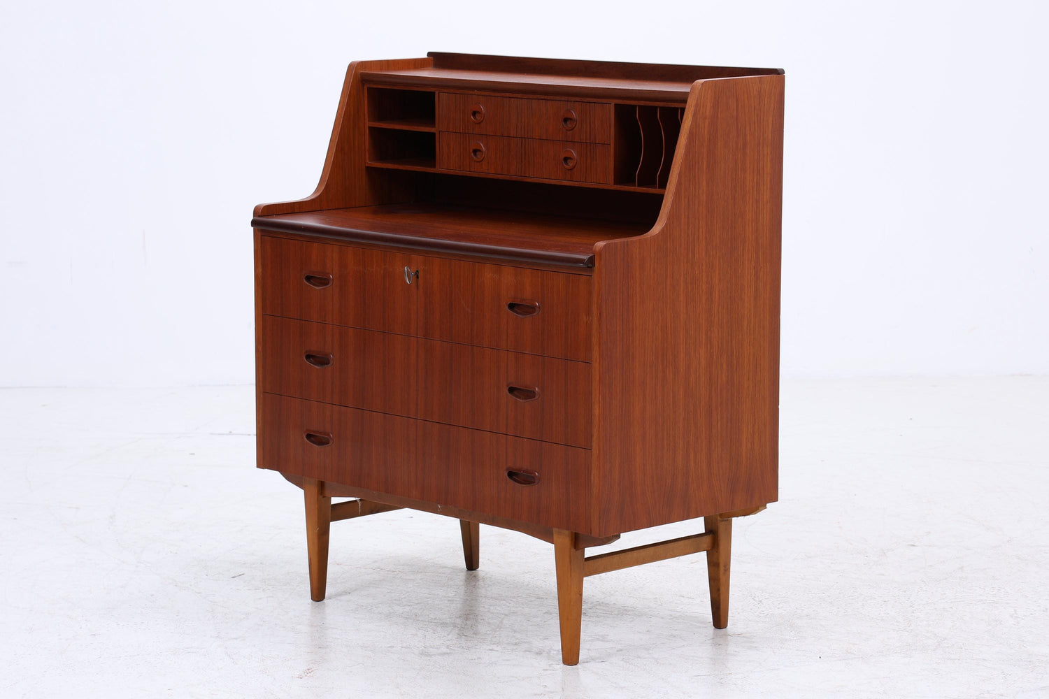Vintage Teak Sekretär 60er Jahre | Danish Design Mid Century Schrank Retro Holz Aufbewahrung