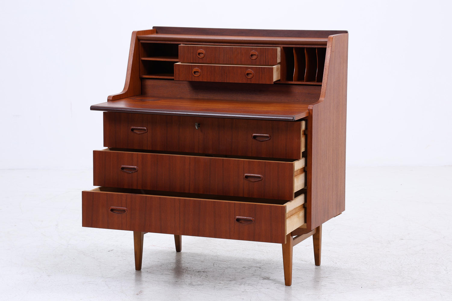 Vintage Teak Sekretär 60er Jahre | Danish Design Mid Century Schrank Retro Holz Aufbewahrung