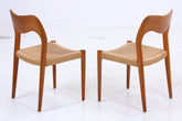 2er Set Teak Esszimmerstühle | Niels Otto Møller für JL Møllers | Dänisches Mid-Century Design