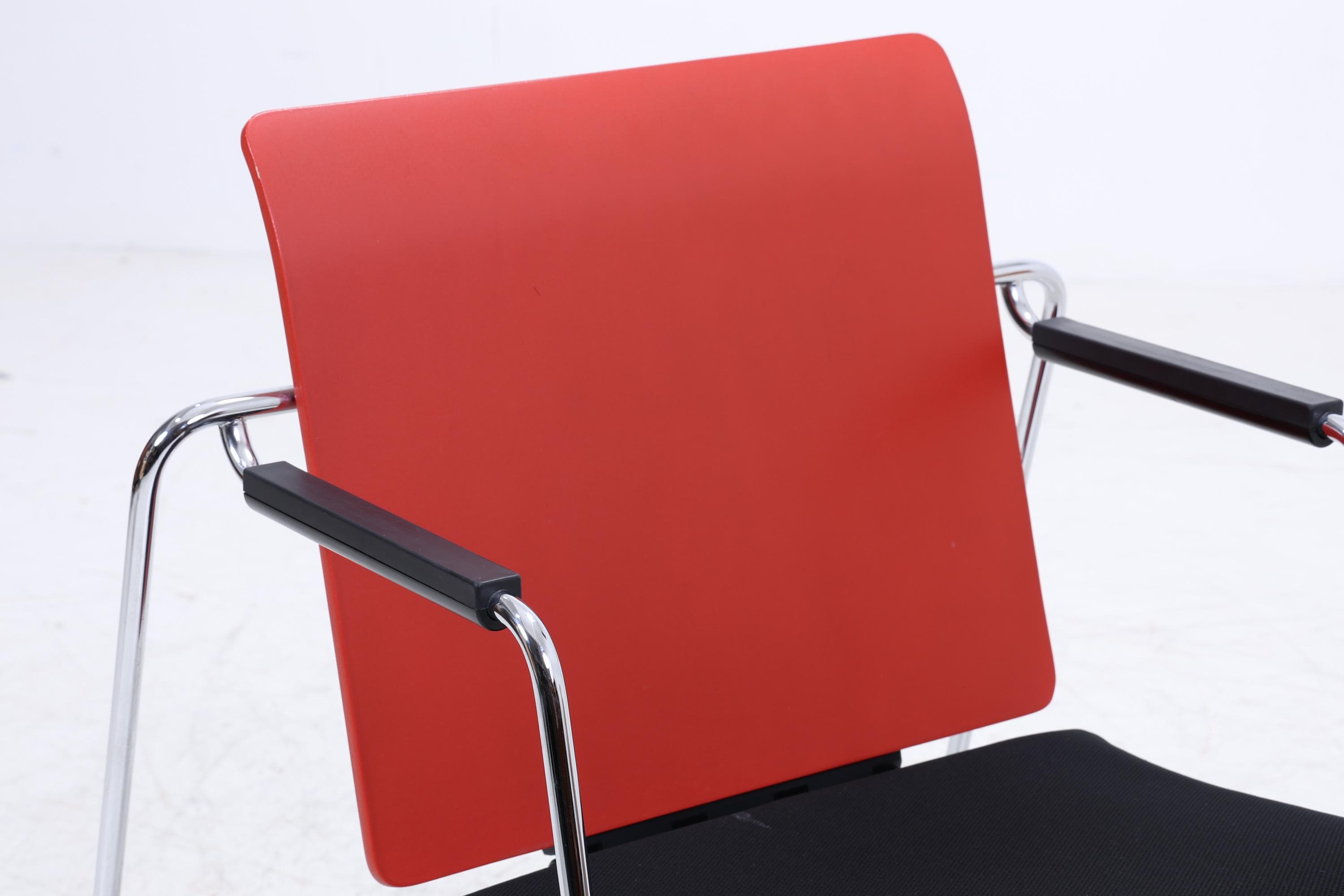 Vintage Stuhl Designklassiker | Ilian Milinov für ORT | Moderner Multifunktionsstuhl Tisch Rot Schwarz