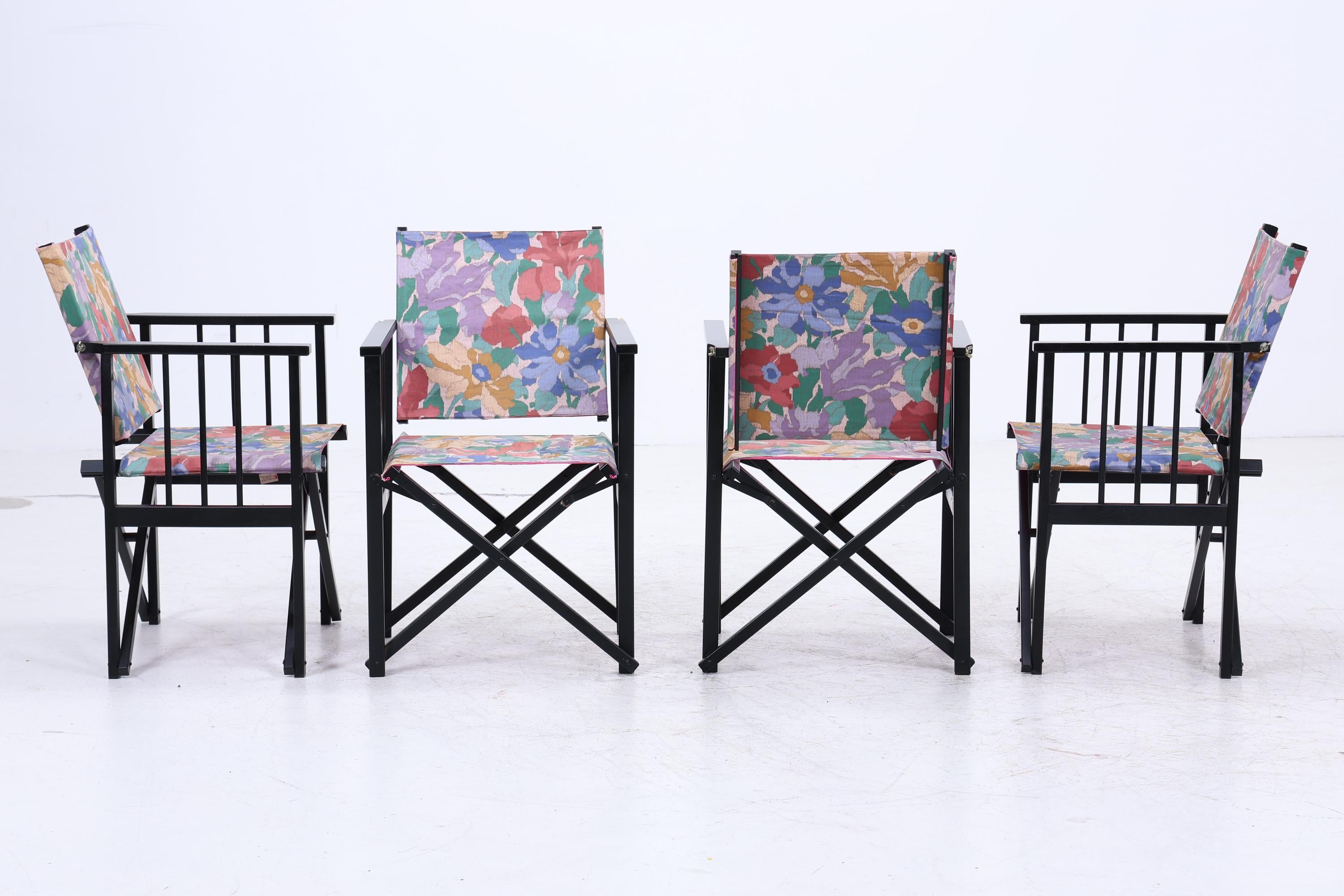 4er Set Vintage Regiestühle | E. Hyllinge Møbler | Dänisches Design | Klappfunktion