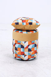 Fußhocker mit Kissen | Schlafzimmer Pouf | Gepolsterter Sitzhocker