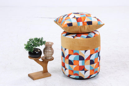 Fußhocker mit Kissen | Schlafzimmer Pouf | Gepolsterter Sitzhocker