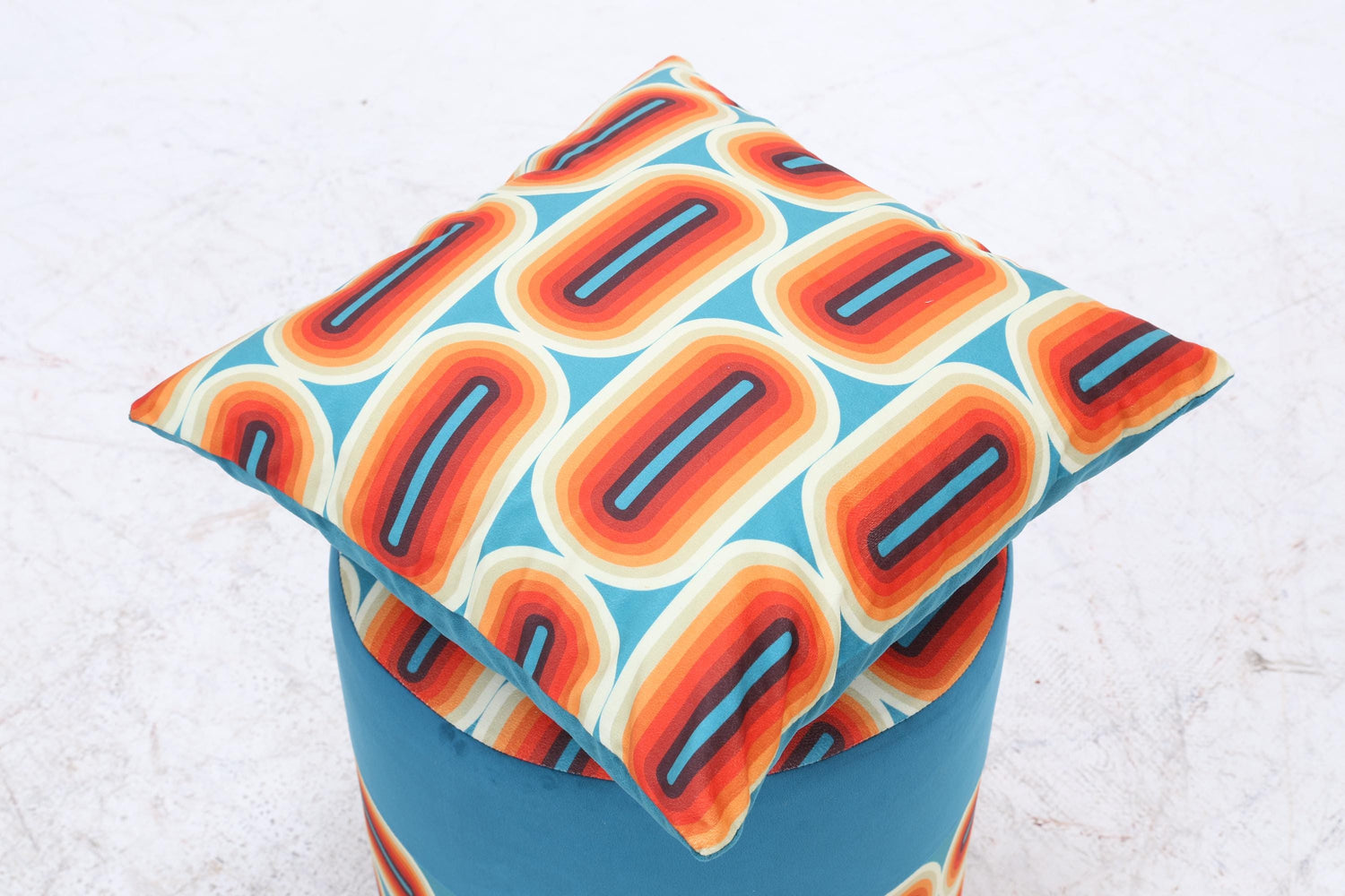 Fußhocker mit Kissen | Schlafzimmer Pouf | Gepolsterter Sitzhocker