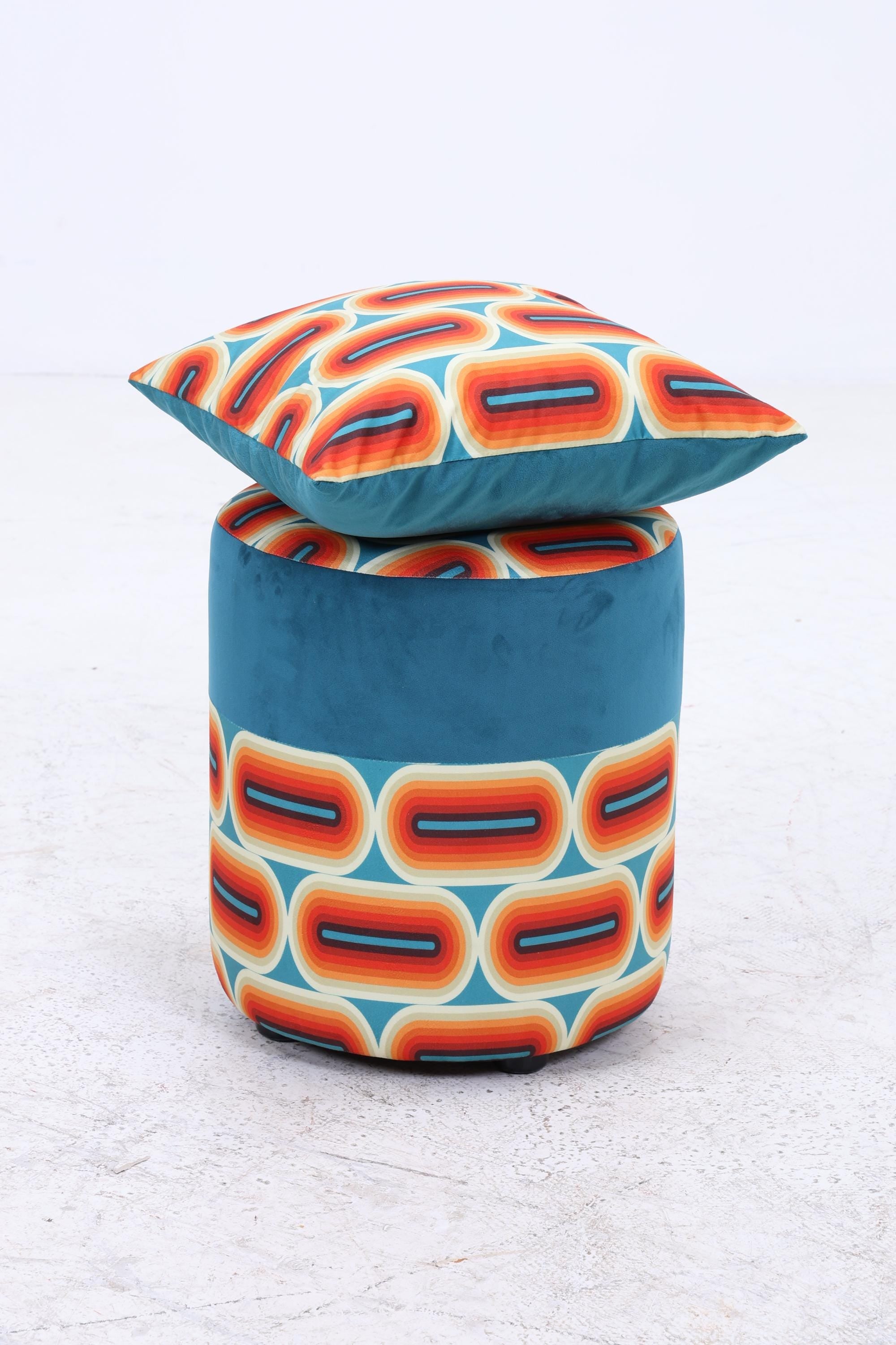 Fußhocker mit Kissen | Schlafzimmer Pouf | Gepolsterter Sitzhocker