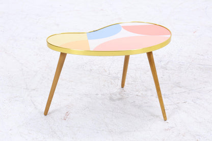 Vintage Nierentisch mit Muster | Mid Century Blumentisch | Beistelltische 60er Jahre