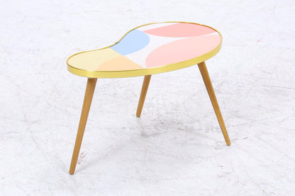 Vintage Nierentisch mit Muster | Mid Century Blumentisch | Beistelltische 60er Jahre