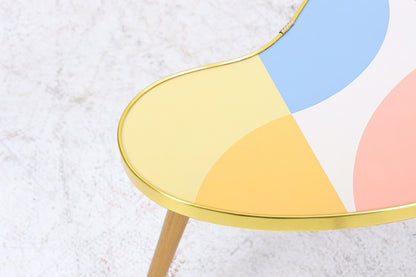 Vintage Nierentisch mit Muster | Mid Century Blumentisch | Beistelltische 60er Jahre