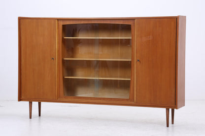 Vintage Vitrine aus den 60ern | Mid-Century Highboard mit Glas-Schiebetüren