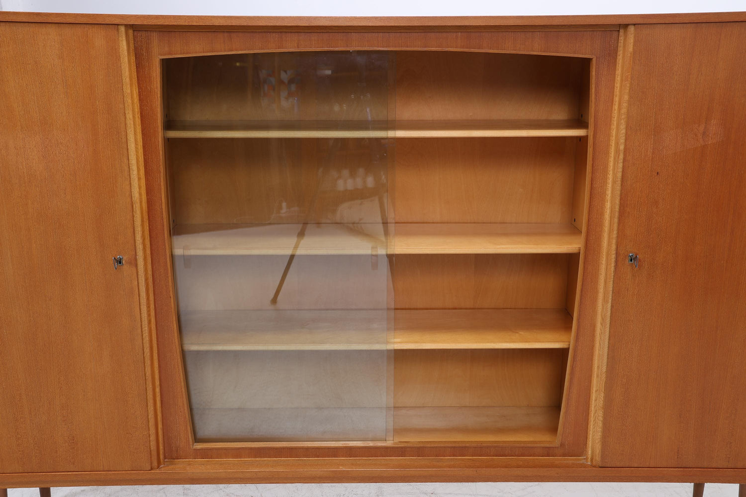 Vintage Vitrine aus den 60ern | Mid-Century Highboard mit Glas-Schiebetüren