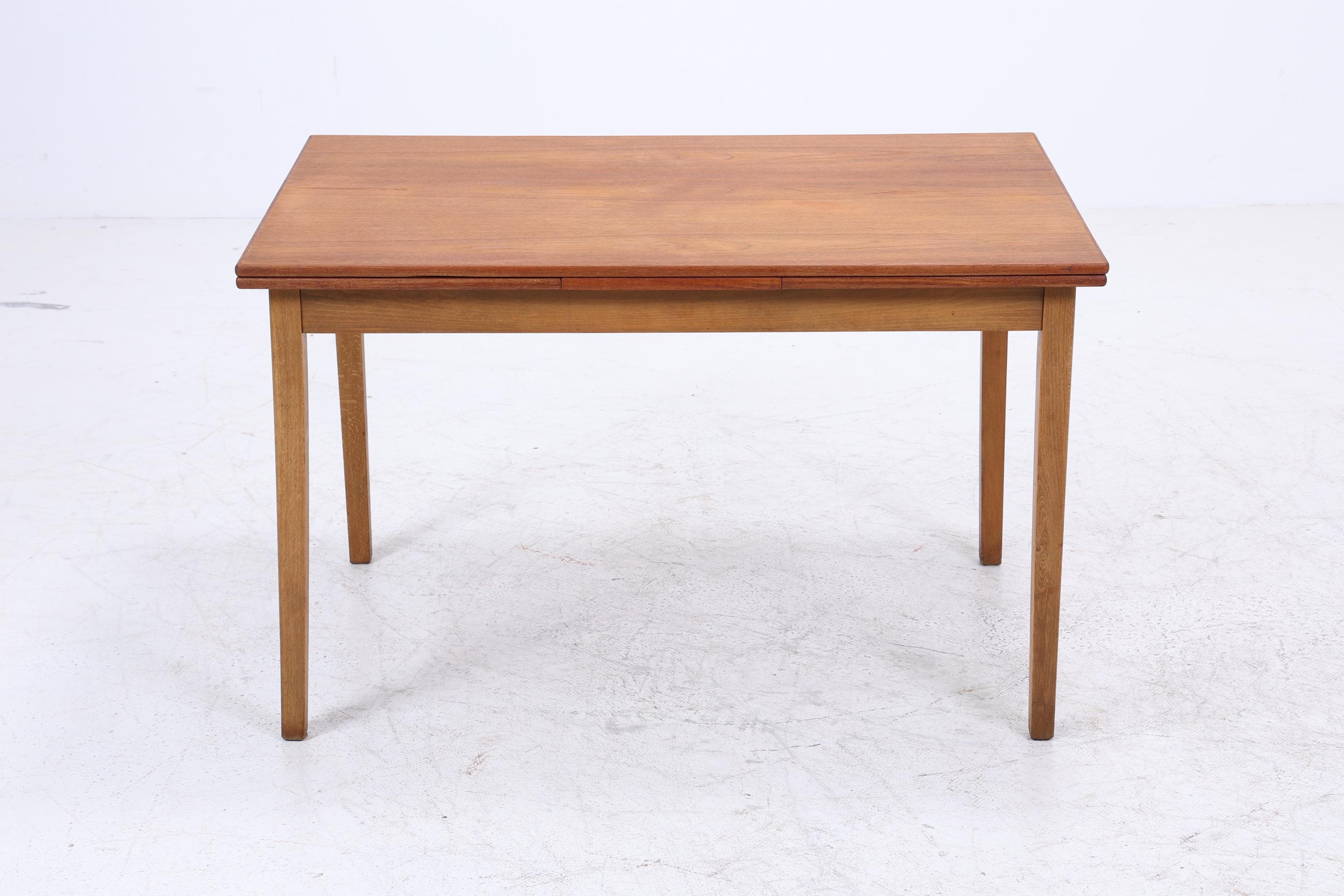 Vintage Teak Esstisch | Mid Century Ausziehtisch mit 2 Ausziehplatten