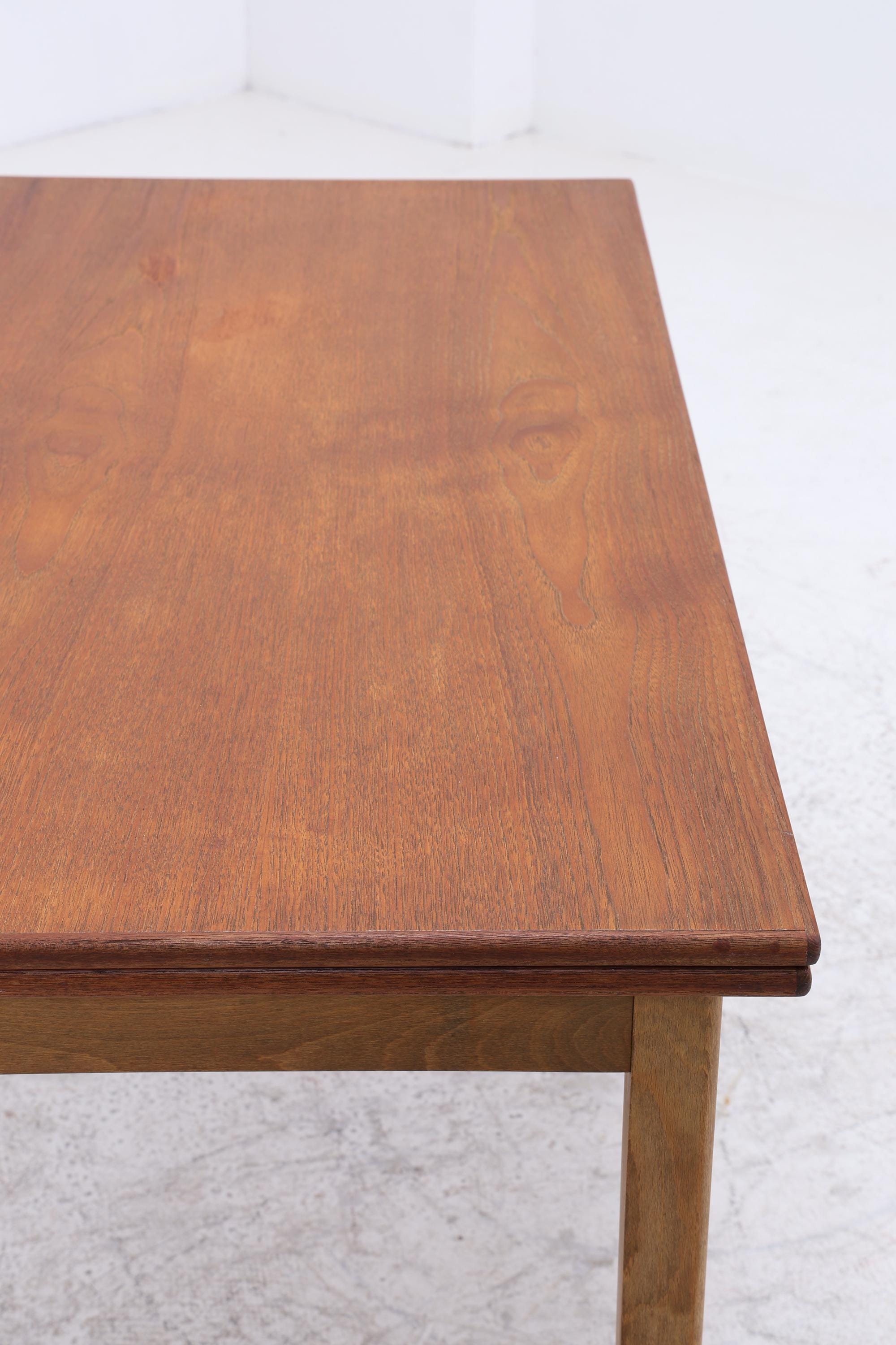 Vintage Teak Esstisch | Mid Century Ausziehtisch mit 2 Ausziehplatten