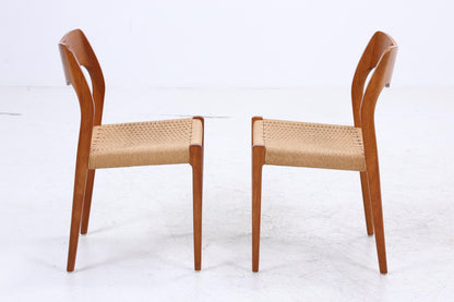 2er Set Teak Esszimmerstühle | Niels Otto Møller für JL Møllers | Dänisches Mid-Century Design