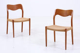 2er Set Teak Esszimmerstühle | Niels Otto Møller für JL Møllers | Dänisches Mid-Century Design