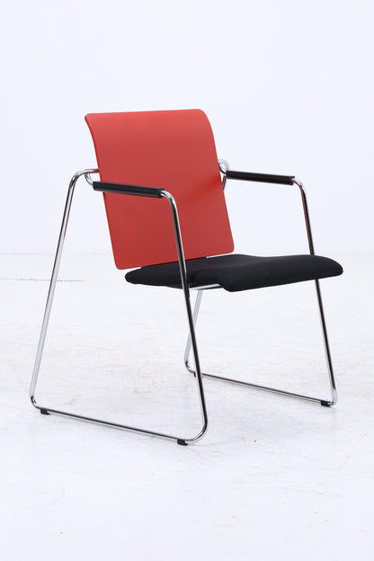 Vintage Stuhl Designklassiker | Ilian Milinov für ORT | Moderner Multifunktionsstuhl Tisch Rot Schwarz