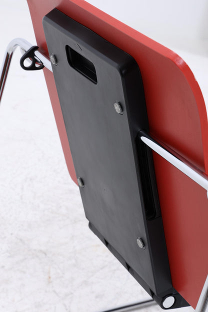 Vintage Stuhl Designklassiker | Ilian Milinov für ORT | Moderner Multifunktionsstuhl Tisch Rot Schwarz