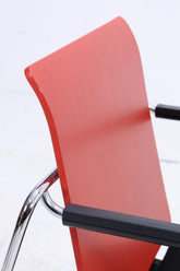 Vintage Stuhl Designklassiker | Ilian Milinov für ORT | Moderner Multifunktionsstuhl Tisch Rot Schwarz