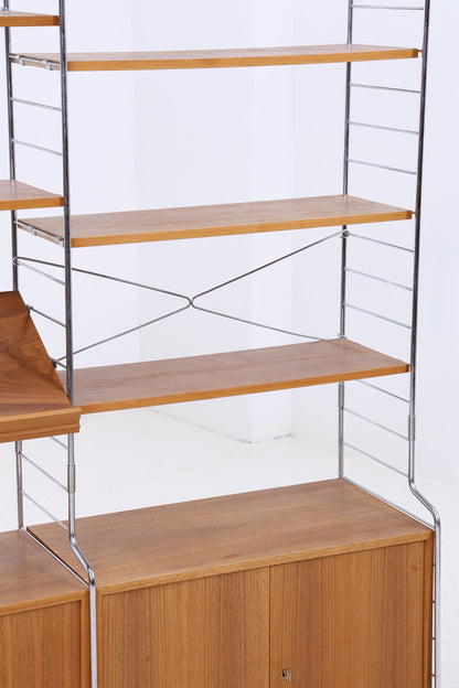 Vintage Teak Schrankwand WHB | Mid-Century Modular String Regalsystem