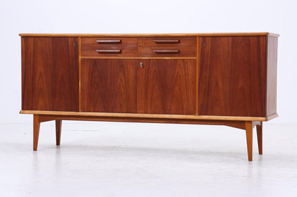 Vintage Sideboard 60er Jahre | Mid Century TV Board mit Schubladen &amp; Fächern Retro Holz Aufbewahrung Anrichte