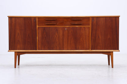 Vintage Sideboard 60er Jahre | Mid Century TV Board mit Schubladen &amp; Fächern Retro Holz Aufbewahrung Anrichte
