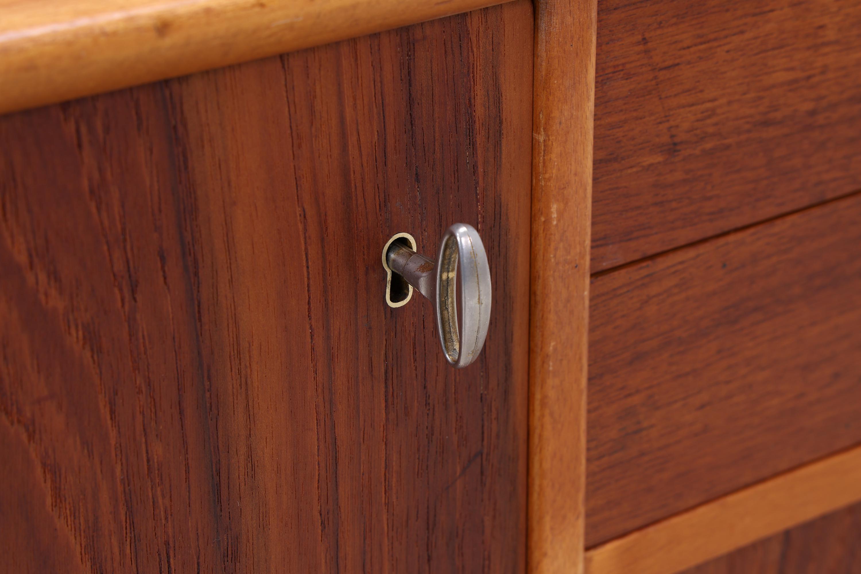 Vintage Sideboard 60er Jahre | Mid Century TV Board mit Schubladen &amp; Fächern Retro Holz Aufbewahrung Anrichte