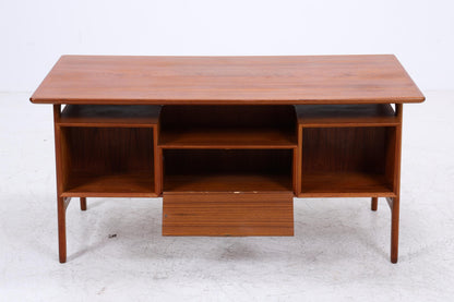 Vintage Teak Schreibtisch von Gunni Omann für Omann Jun "Modell 75" | Mid-Century freistehender Büro Tisch Danish Design