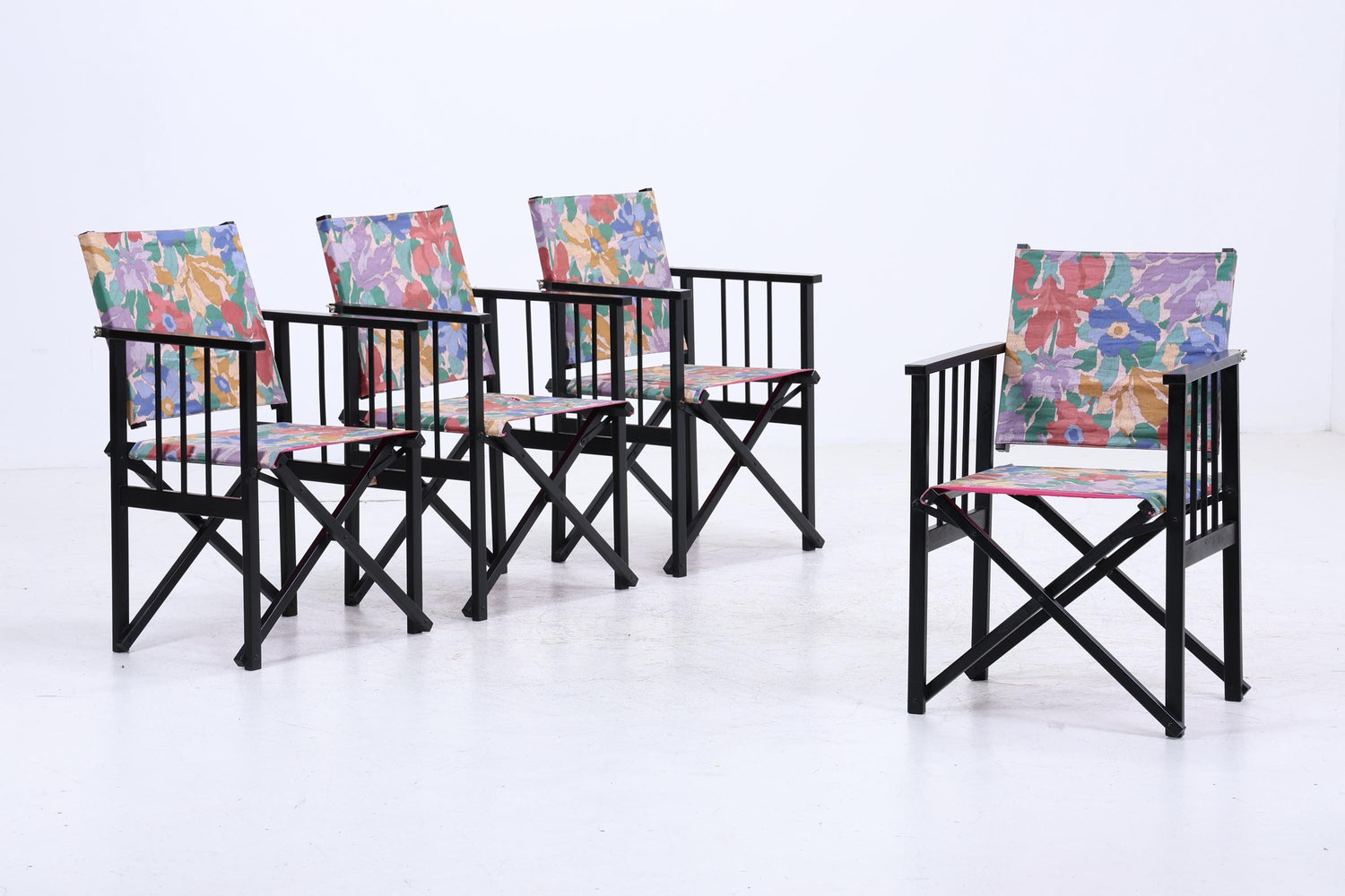 4er Set Vintage Regiestühle | E. Hyllinge Møbler | Dänisches Design | Klappfunktion